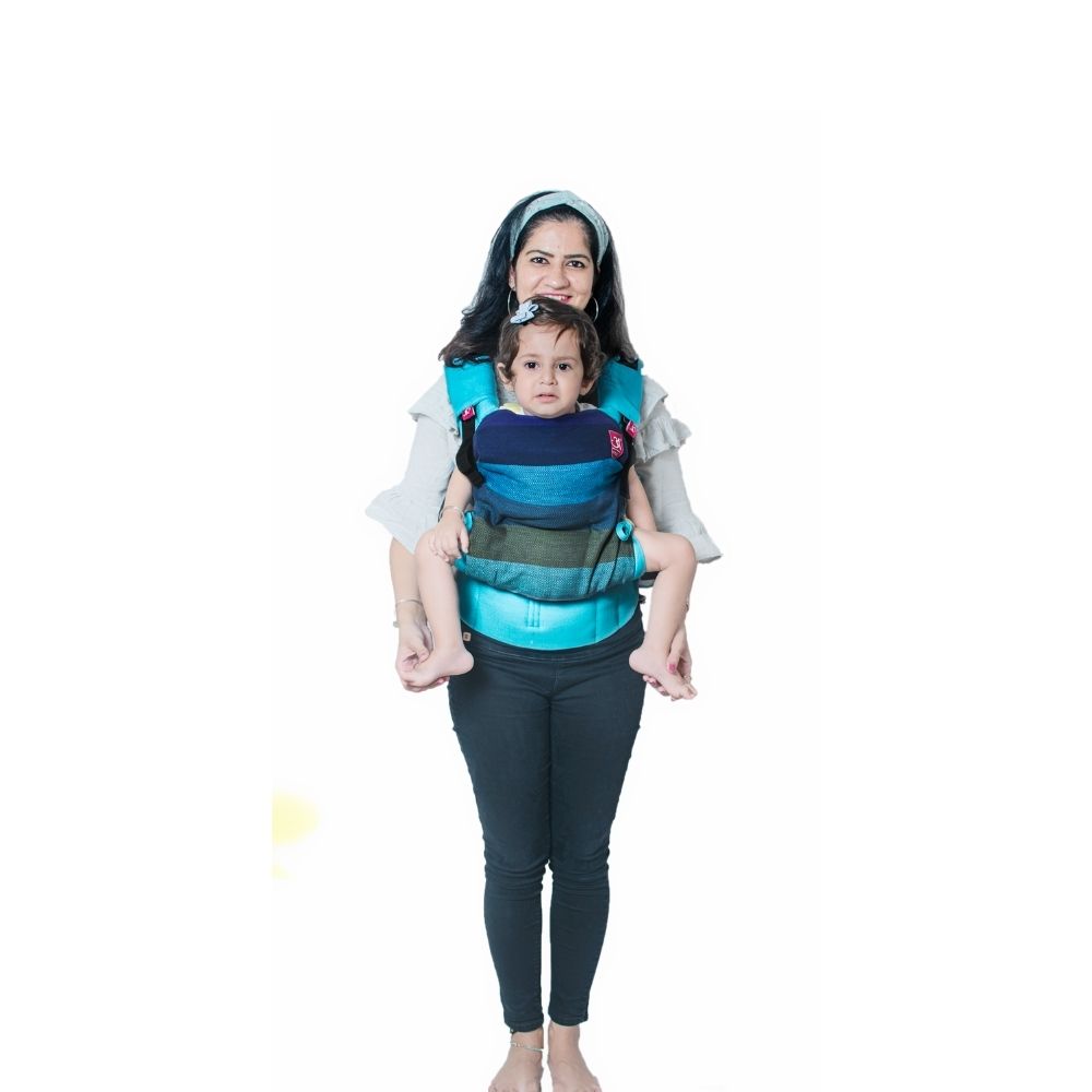Reyansh Turquoise Flexy+Lumbar Support+Droolers - Anmol Baby Carriers