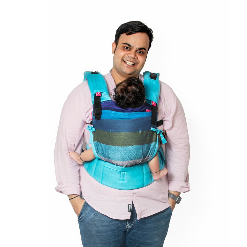 Reyansh Turquoise Flexy+Lumbar Support+Droolers - Anmol Baby Carriers
