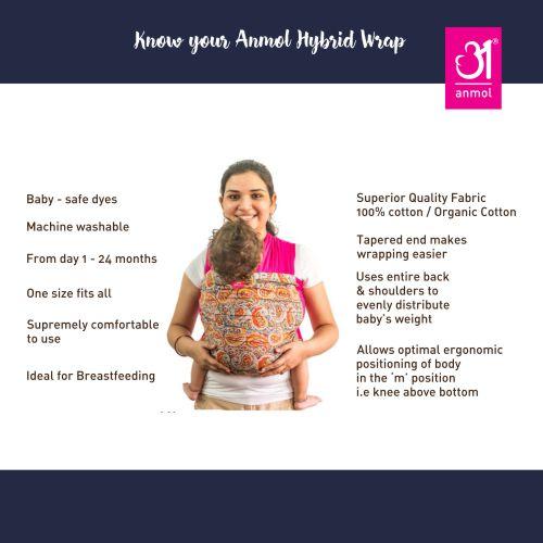 Yellow Full Stretch Hybrid Wrap - Anmol Baby Carriers