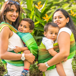 Reyansh Green Weft Handwoven Baby Wrap - Anmol Baby Carriers