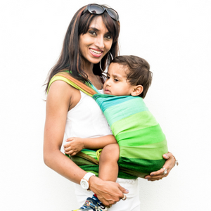 Reyansh Green Weft Handwoven Baby Wrap - Anmol Baby Carriers