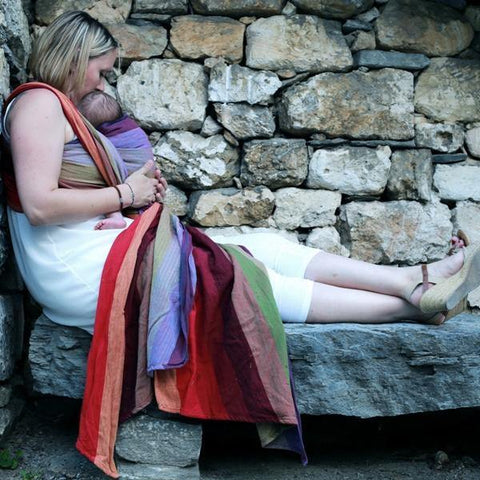 Image of Reyansh Red Weft Handwoven Baby Wrap - Anmol Baby Carriers