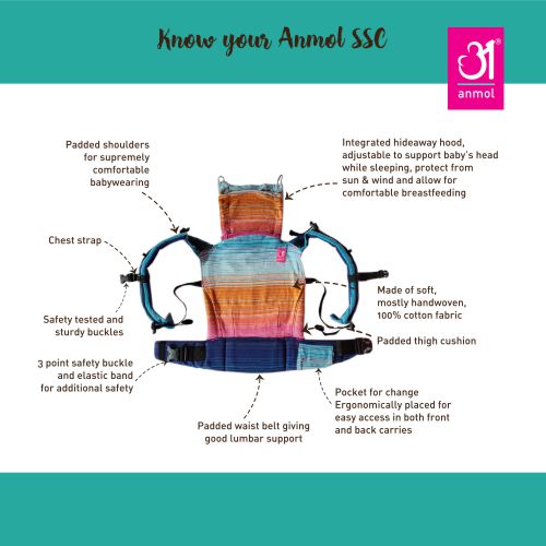 Anmol Basic Pastel Peach SSC - Anmol Baby Carriers