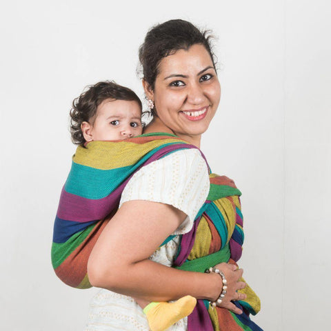 Image of Saharsh Navy Blue Weft Handwoven Baby Wrap - Anmol Baby Carriers