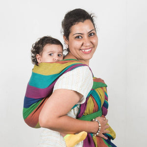 Saharsh Navy Blue Weft Handwoven Baby Wrap - Anmol Baby Carriers