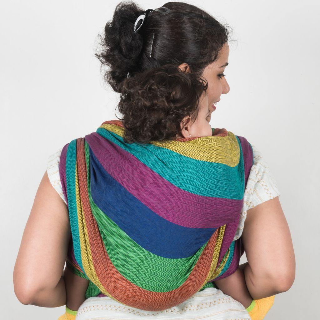 Saharsh Navy Blue Weft Handwoven Baby Wrap - Anmol Baby Carriers