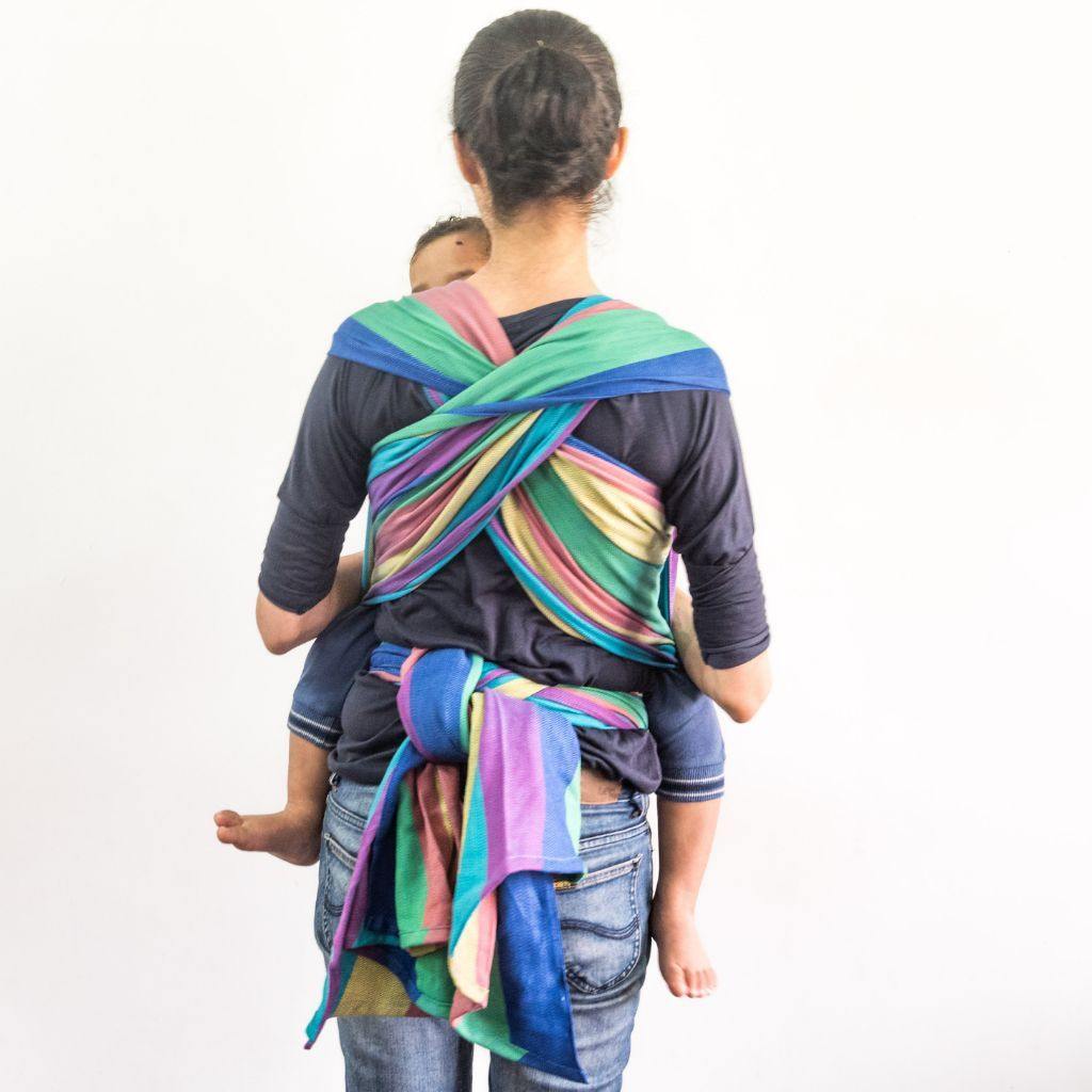 Saharsh Navy Blue Weft Handwoven Baby Wrap - Anmol Baby Carriers