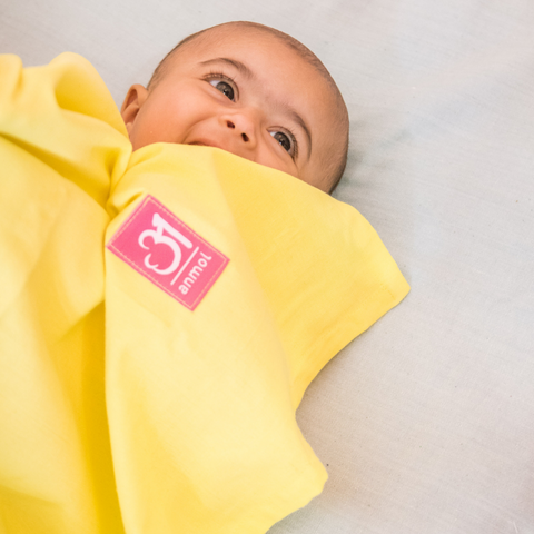 Image of Yellow Blanket (Plain weave) - Anmol Baby Carriers