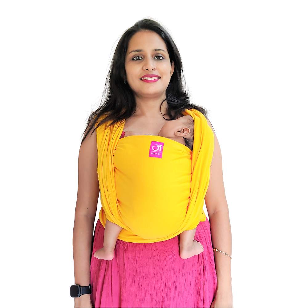 Yellow Full Stretch Hybrid Wrap - Anmol Baby Carriers