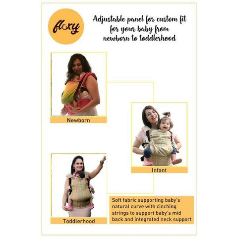 Image of Aquarelle Lotus Red Flexy+Lumbar Support+Droolers - Anmol Baby Carriers
