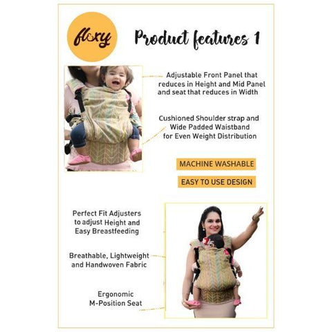 Image of Aquarelle Lotus Red Flexy+Lumbar Support+Droolers - Anmol Baby Carriers