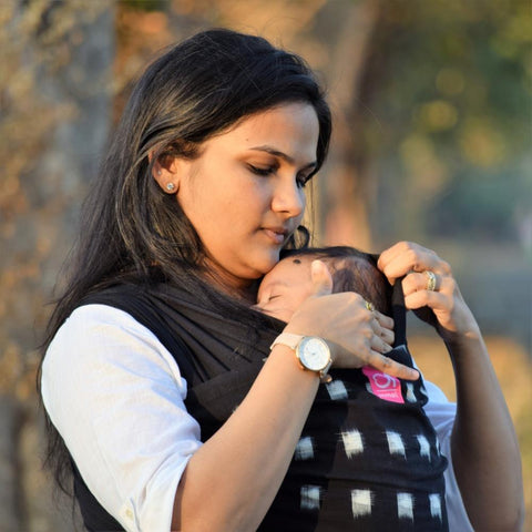 Image of Double Ikat Square Black and White - Anmol Baby Carriers