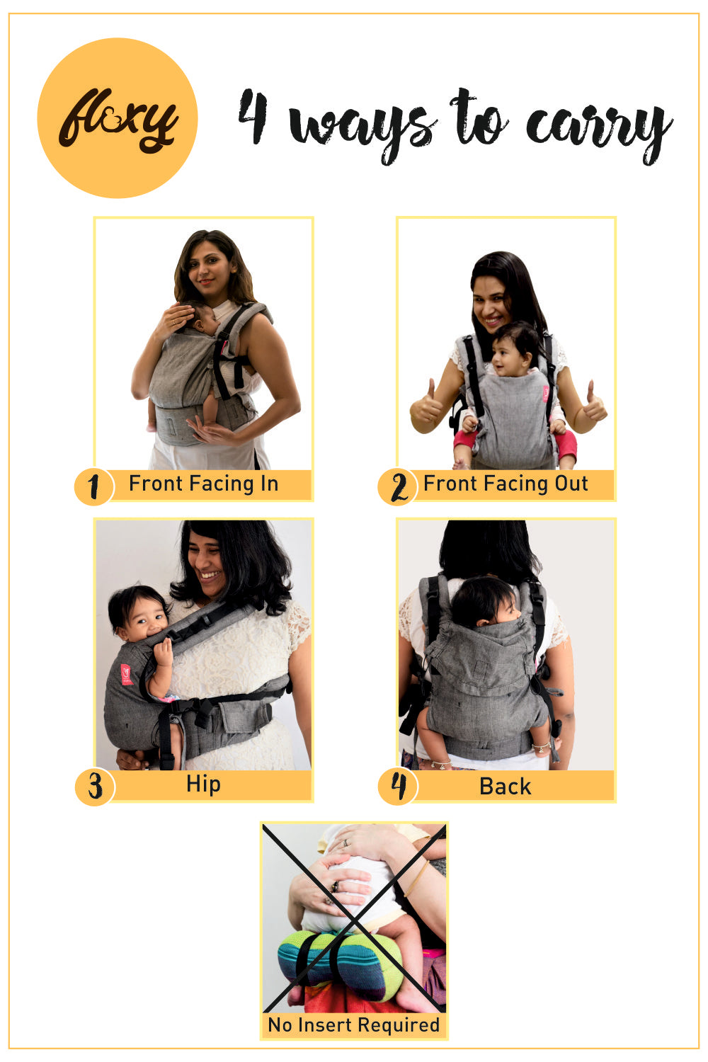 Grey Flexy - Anmol Baby Carriers