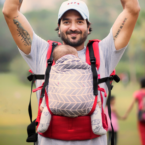 Image of Shiv Red Flexy+Lumbar Support+Droolers - Anmol Baby Carriers